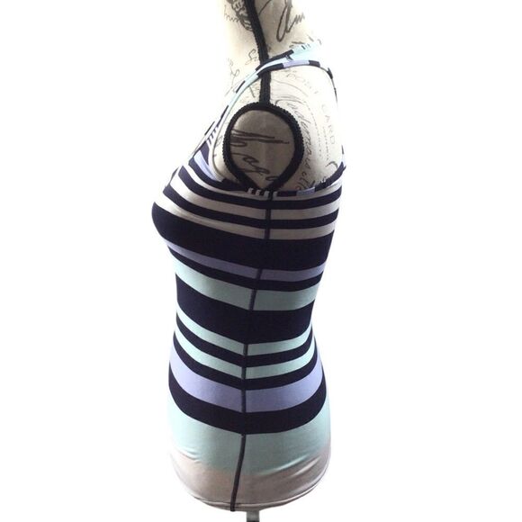 Women’s Lululemon Cool Racerback Discovery White Stripe Deep‎ Indigo Tank - Picture 3 of 6